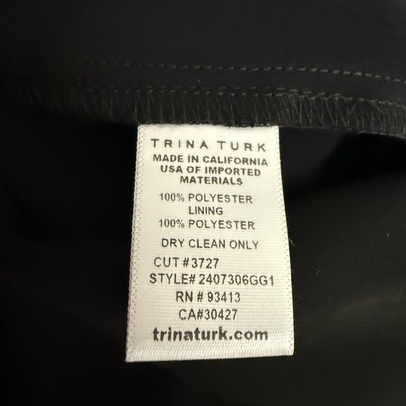 Trina Turk Avory Black Belted Mini Dress Long Sleeve Size 8 NWT $298 - Picture 8 of 9